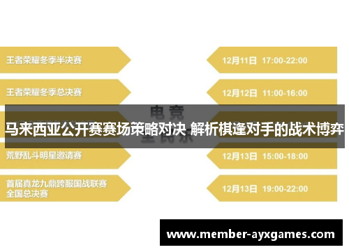 马来西亚公开赛赛场策略对决 解析棋逢对手的战术博弈